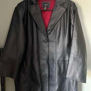 George Woman Black Leather Blazer Jacket